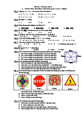 Đề kiểm tra học kì 1 môn Toán 6 - Đề 10